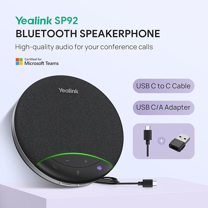 Yealink SP92 USB Speakerphone Bluetooth Conference Speakers and Microphone