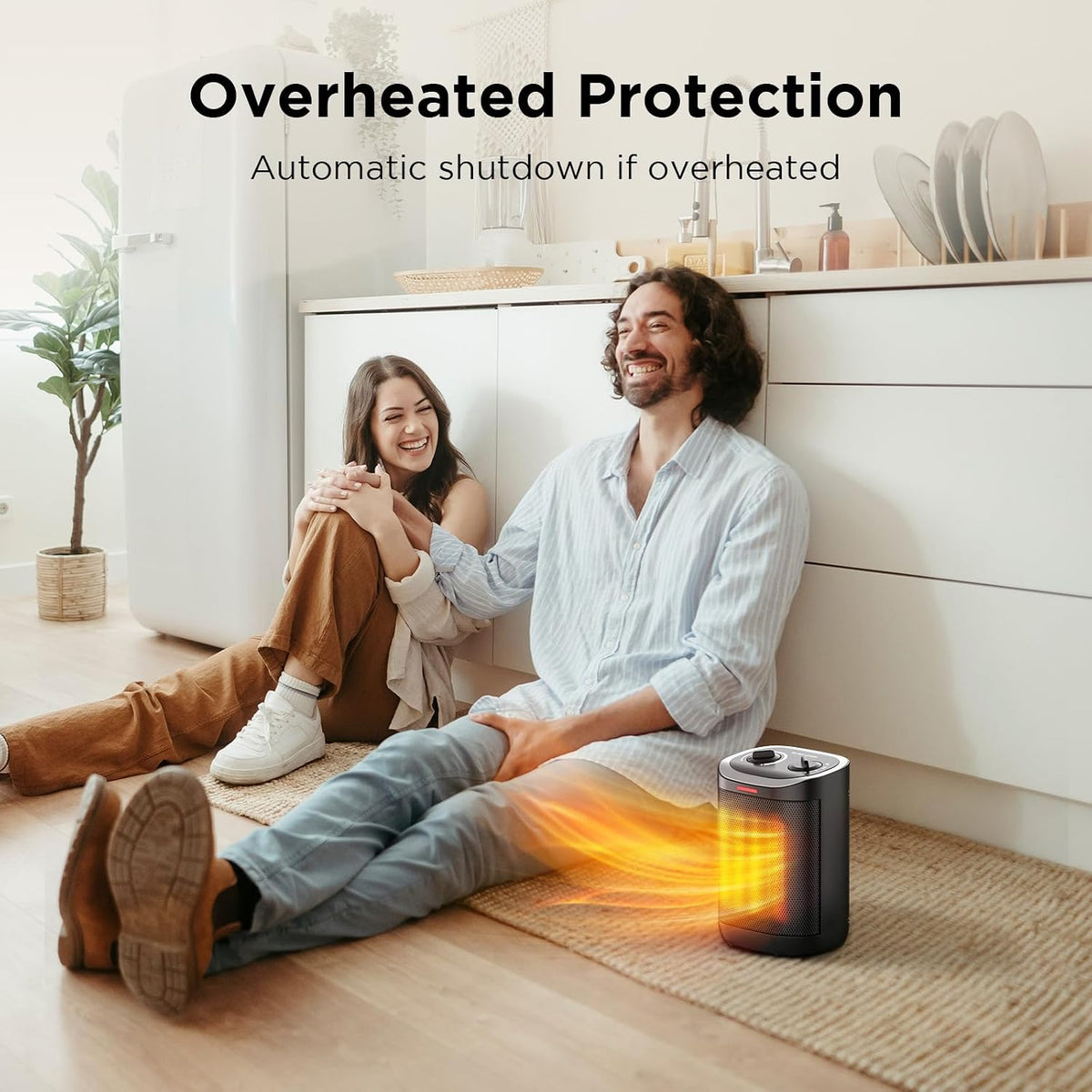 1500W Portable Ceramic Space Heater, Thermostat Desk Heater