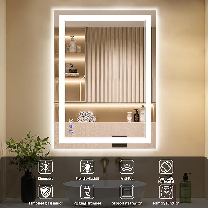 30"x38" LED Bathroom Mirror