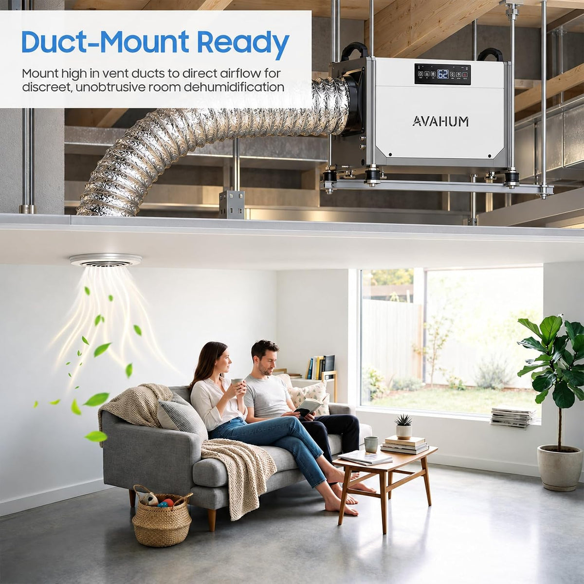 113 Pint Commercial Dehumidifier for Basement with Pump & Drain Hose