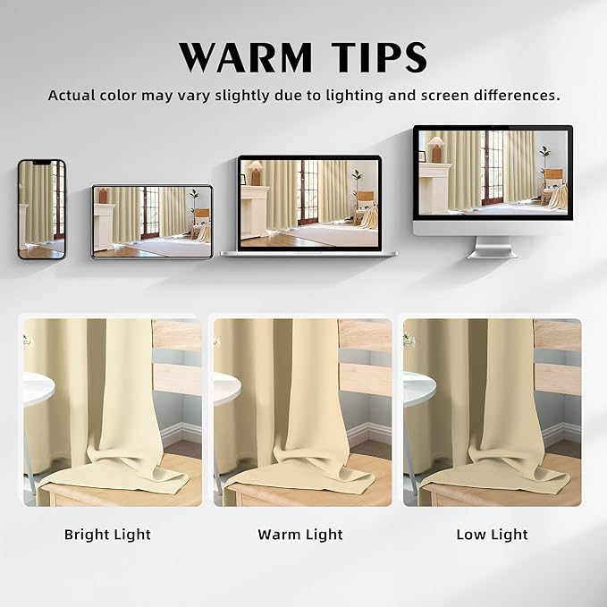 100% Blackout Curtains 108 Inch Length