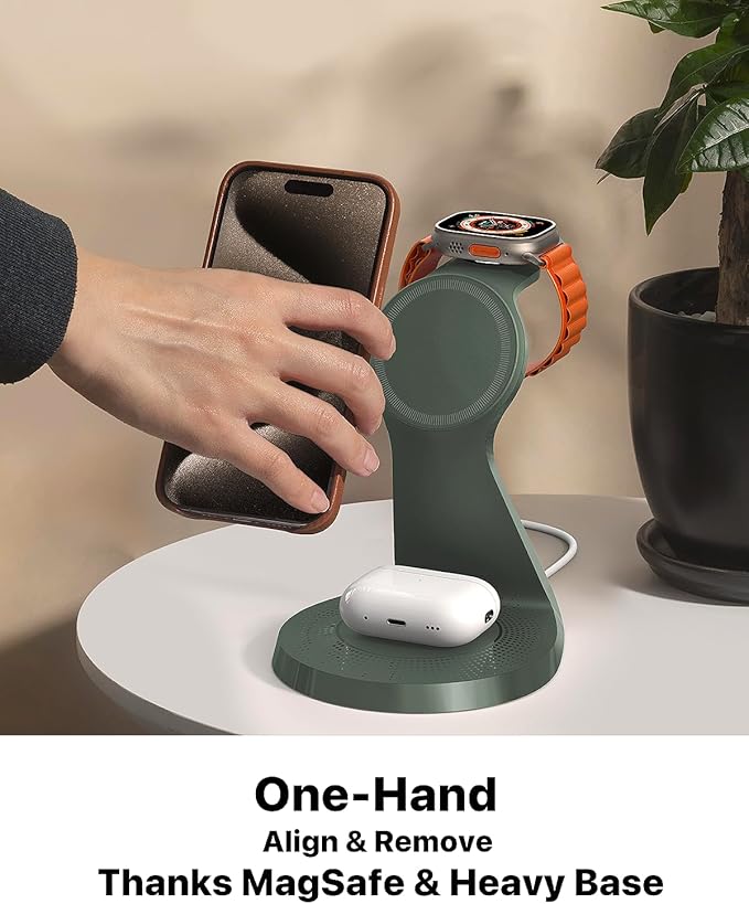 3 in 1 Charging Station for Apple Devices, Mag-Safe Charger Stand Fast Charging