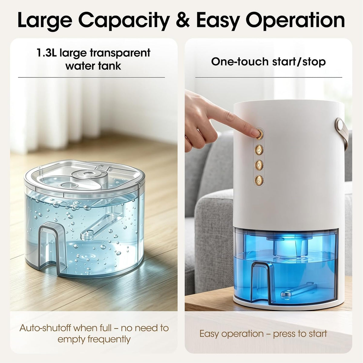 Small Dehumidifier,Ultra Quiet & Auto Shut Off Dehumidifier for Bedroom,1...