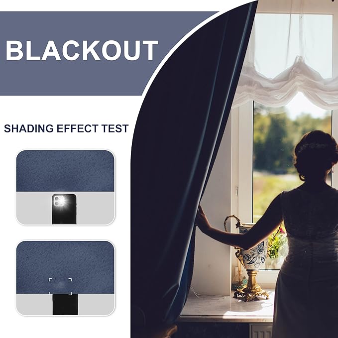 JIUZHEN Blackout Curtains for Bedroom– Thermal Insulated, Noise Reducing Room