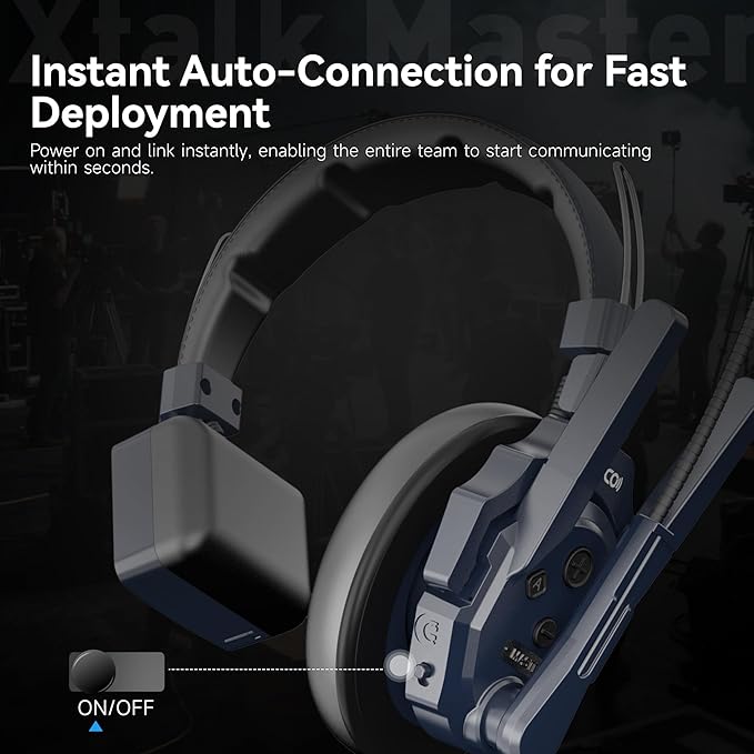 SYNCO Xtalk Master Wireless Intercom Headset System, 2 Person 2.4GHz