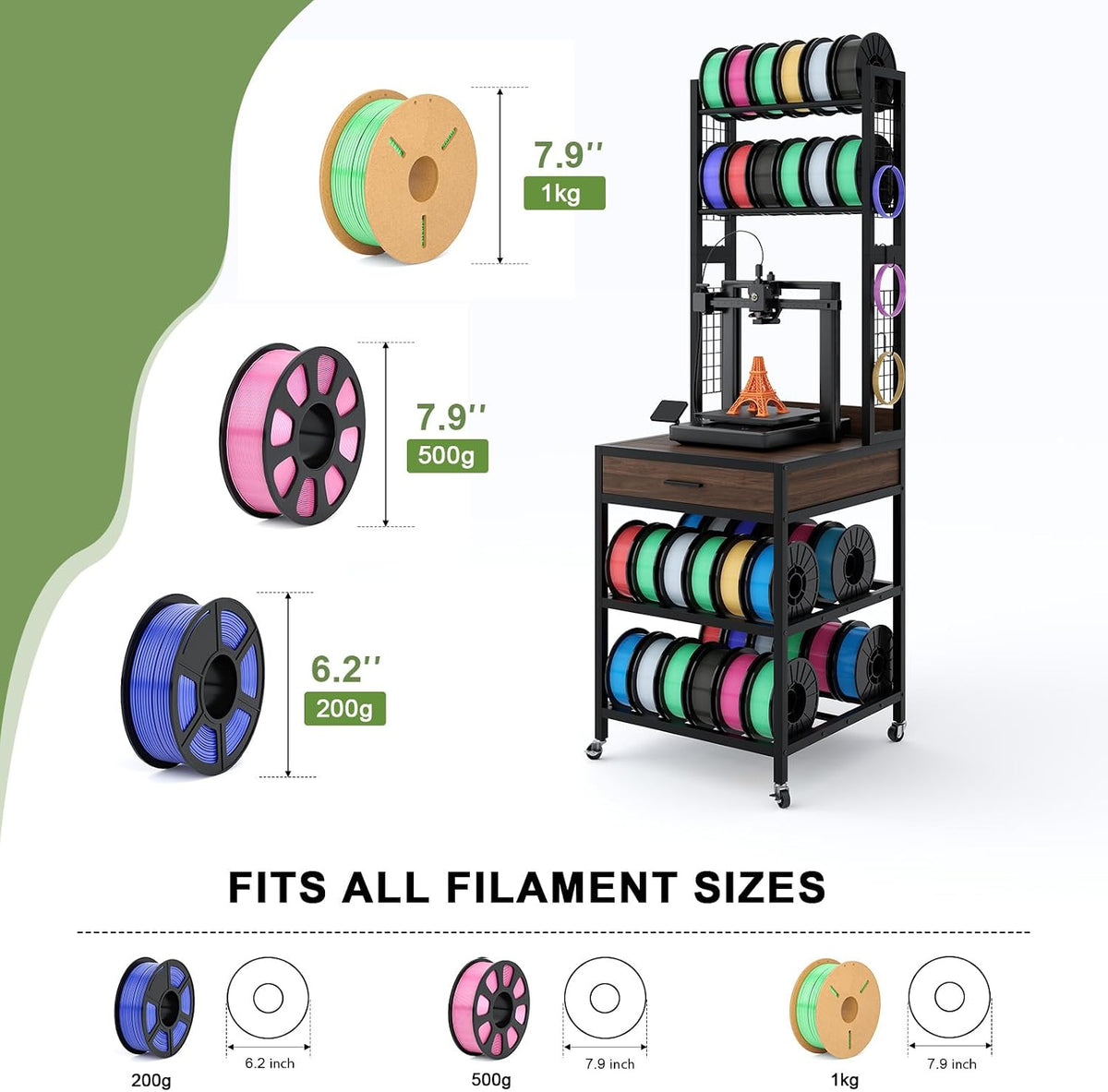 3D Printer Stand with Filament Storage,Shelf for 3D Printer
