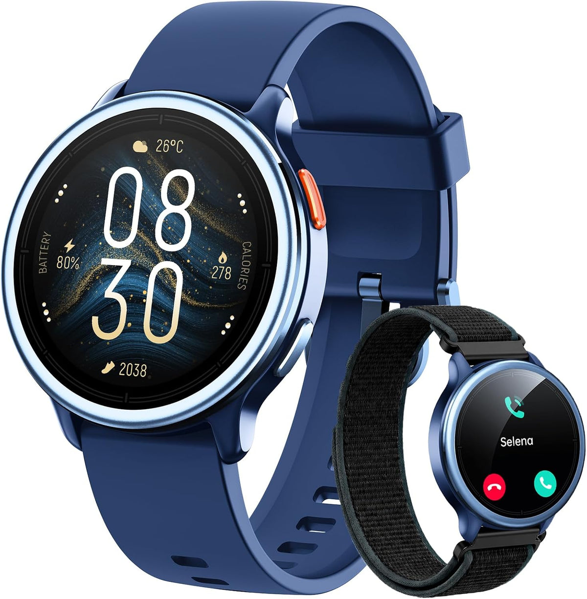 Smart Watch for Men Women, 1.27" HD Smartwatch (Answer/Make Calls), 2 Bands