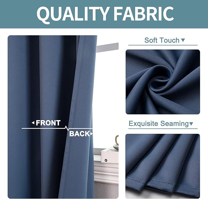 ChrisDowa Blackout Curtains 120 Inches Long 2 Panels Set