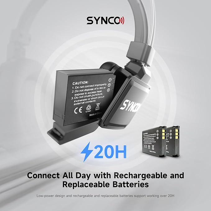 SYNCO XTALK X5 Wireless Headset Intercom System 2.4GHz Full Duplex 400 Meter