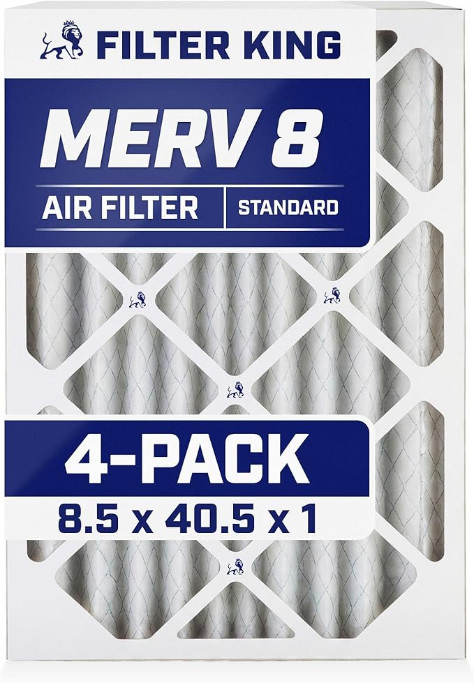 Filter King 8.5x40.5x1 Air Filter | 4-PACK | MERV 8 HVAC Pleated A/C Furnace