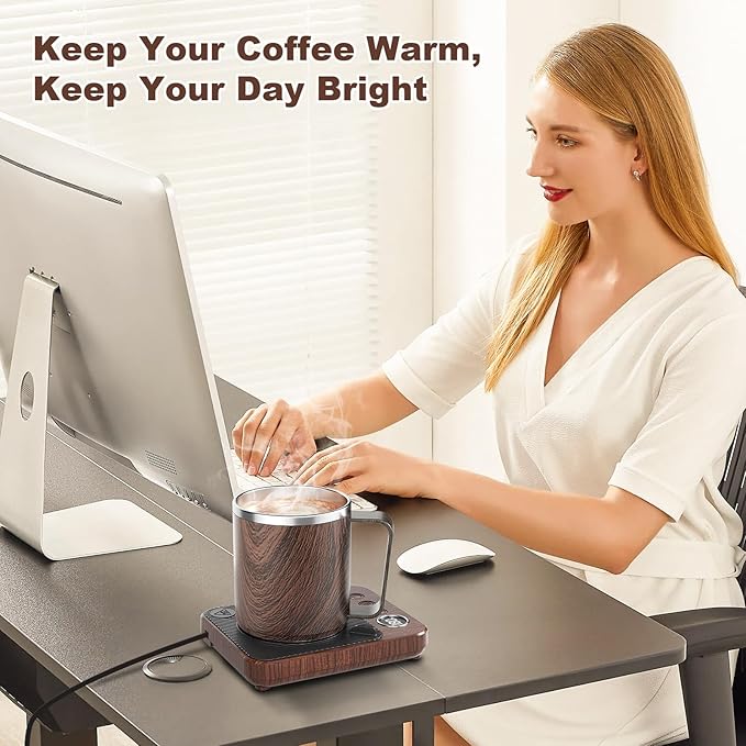 Coffee Mug Warmer & Mug Set for Desk, Smart Coffee Cup Warmer