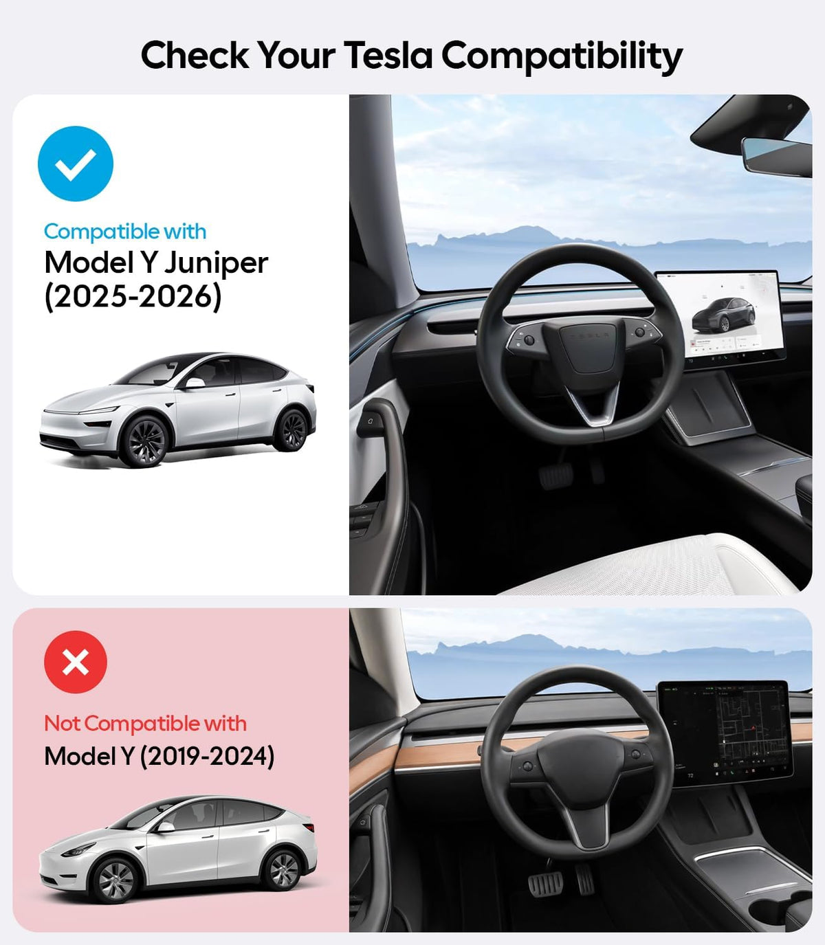 Wigoo for Tesla Model Y Juniper Accessories Sunshade Roof, Interior Black
