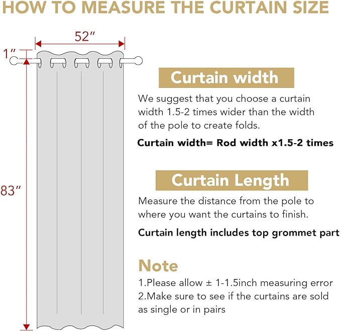 H.VERSAILTEX Premium Blackout Thermal Insulated Room Darkening Curtains
