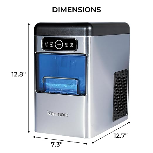 Kenmore Countertop Ice Maker Nugget Machine – Portable Self-Cleaning Máquina de