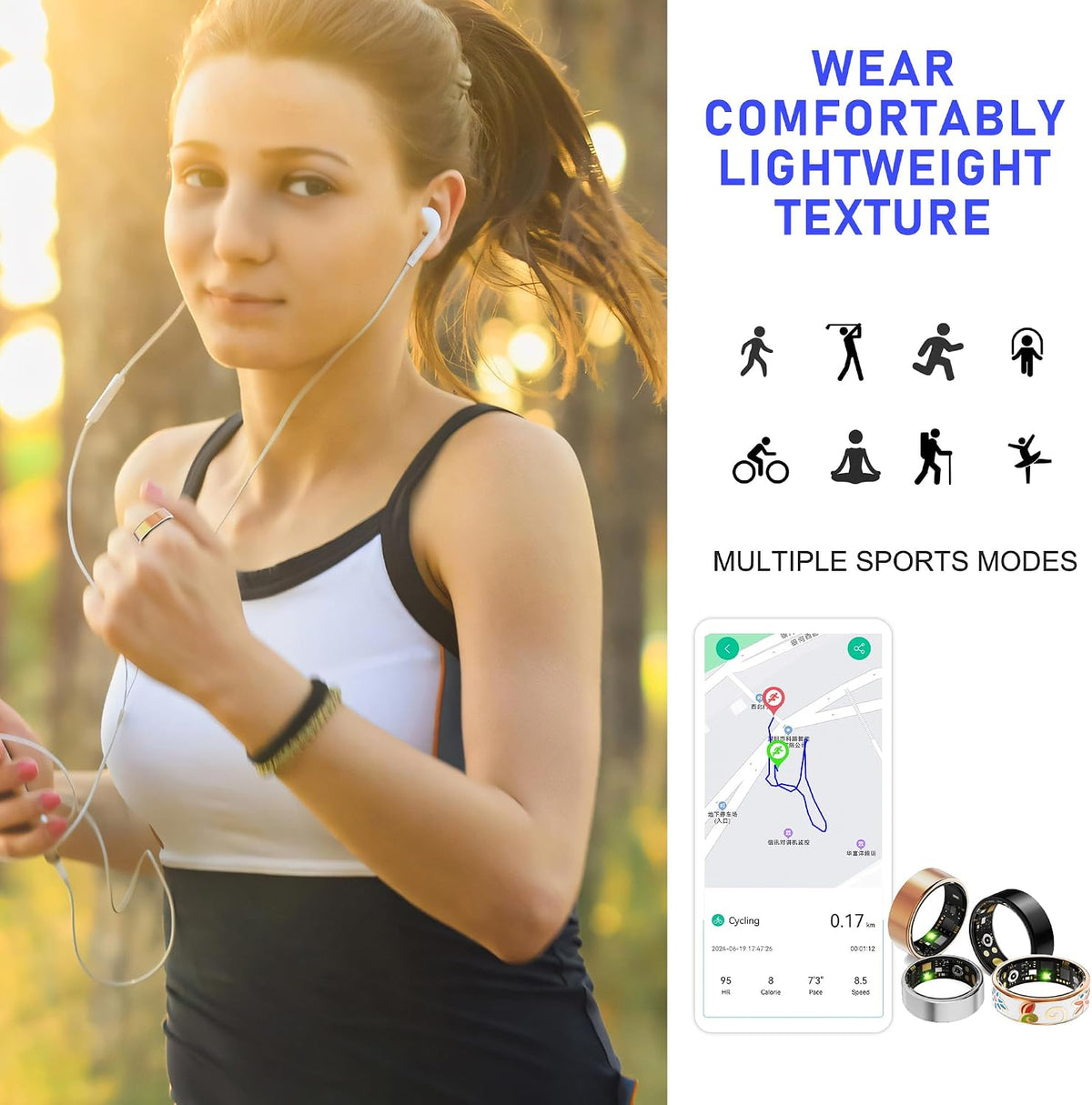 Smart Ring for Women & Men, Sleep & Fitness Tracker, No Subscription ...