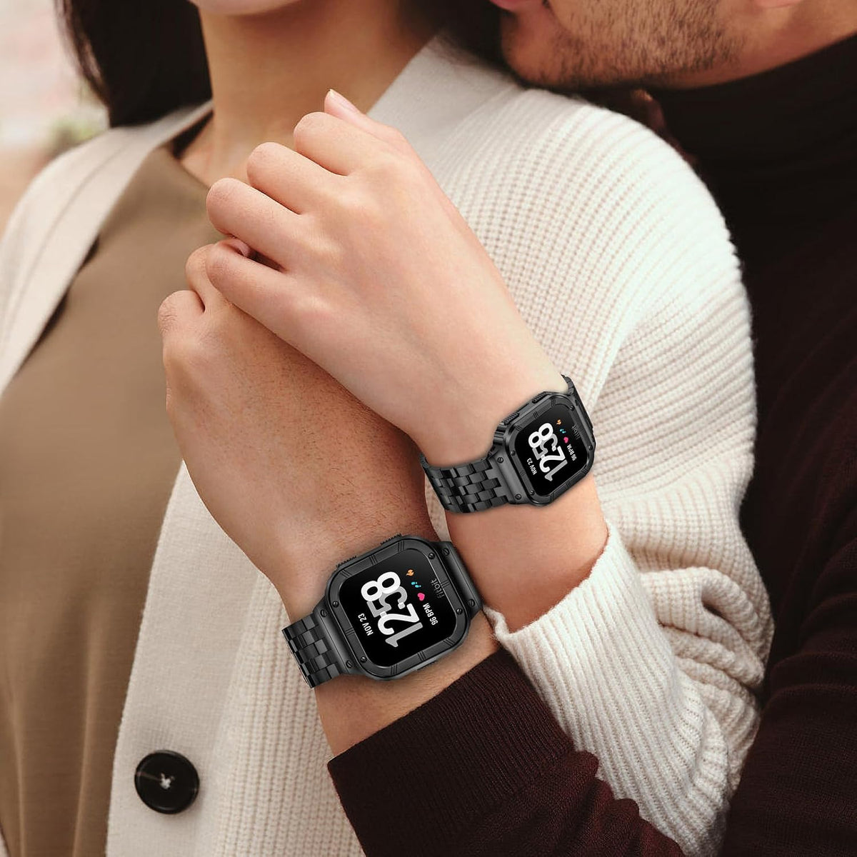 SUPLINK Compatible with Fitbit Versa 4 Band/3/2/Versa Watch Bands Men