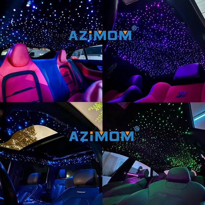AZIMOM 6W Bluetooth/APP Control RGBW Fiber Optic Lights Star Ceiling Kit Sens...