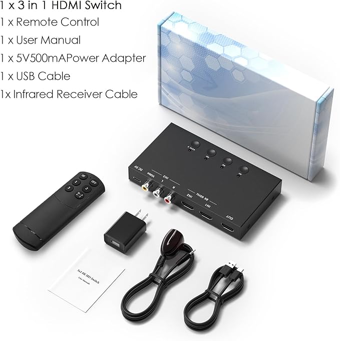 3-Port 8K@60Hz HDMI Switch