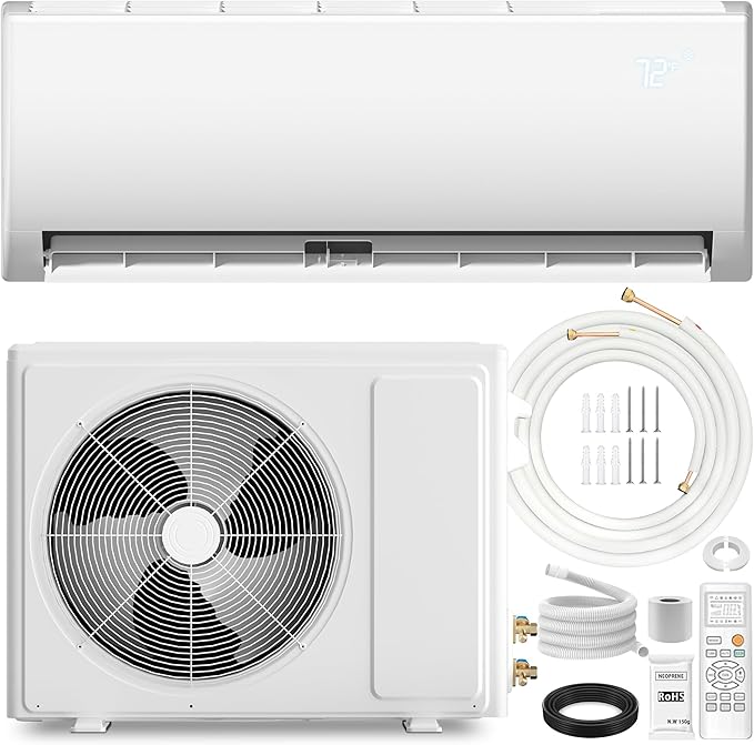 9000 BTU Mini Split Air Conditioner ＆ Heat Pump - 110V/120V Wall Mount Ductless