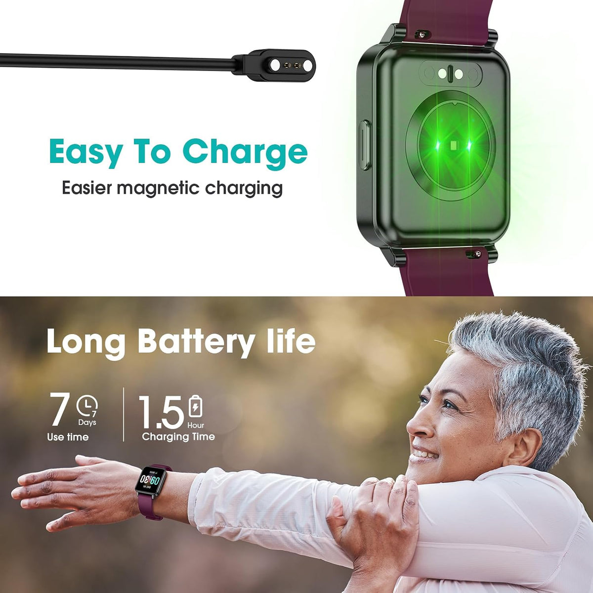 Pedometer Watch Senior Friendly No App No Phone Required, Step Counter