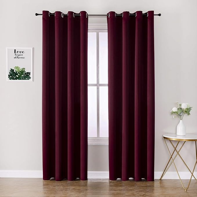 ChrisDowa Blackout Curtains 80 Inches Long 2 Panels Set