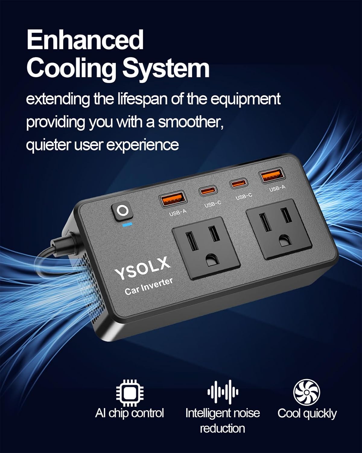 300W Portable Charger Car Power Inverters for Vehicle (Pack of 3)