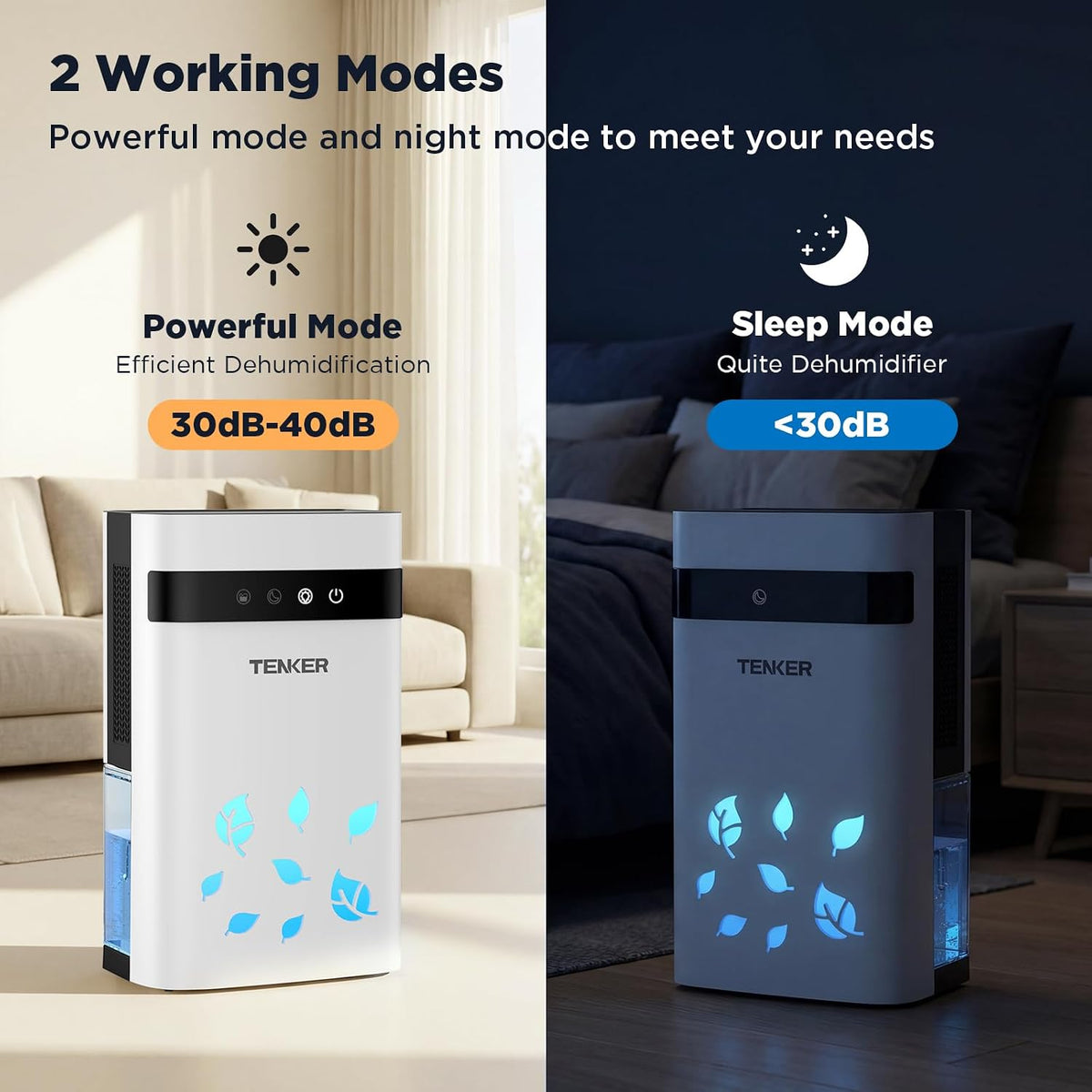Dehumidifier for Home, 77oz Water Tank (1000 sq.ft) Dehumidifiers, Quiet Dehu...