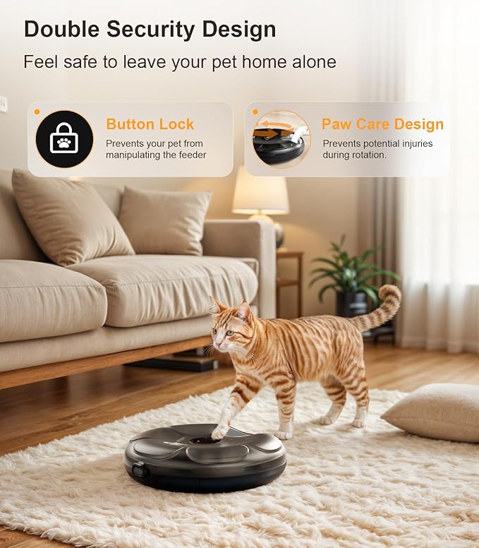 Casfuy Automatic Cat Feeder Cordless