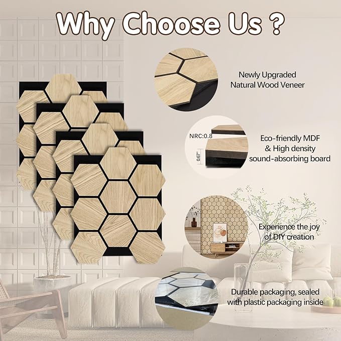 ARMURO Hexagon Wall Panels (4 PCS)