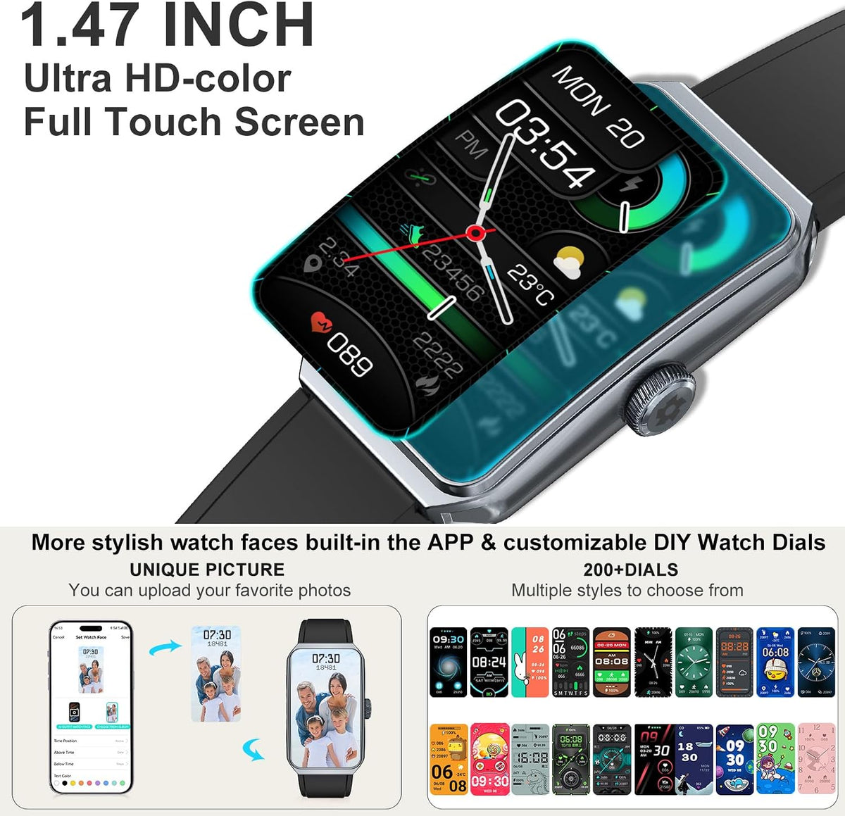 Fitness Tracker, Step Counter with 24/7 Heart Rate Blood Oxygen Sleep Monitor...
