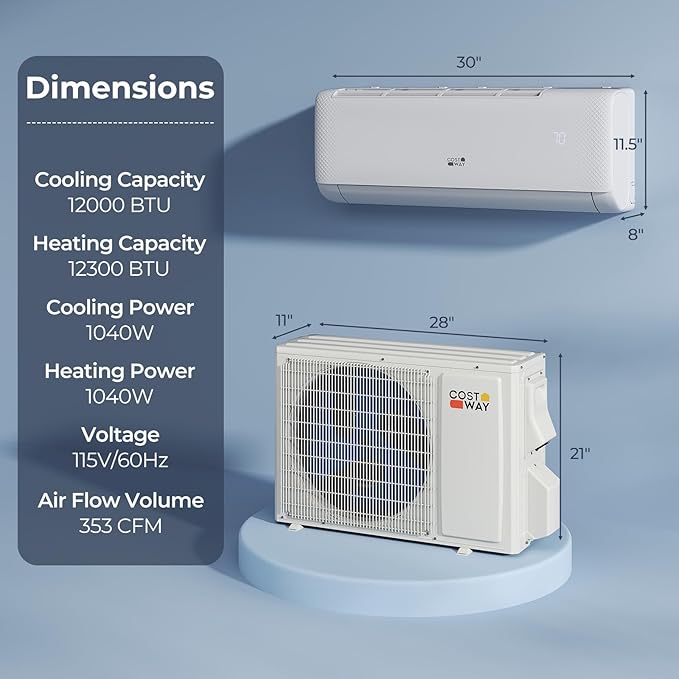 COSTWAY 12000 BTU Mini Split Air Conditioner,