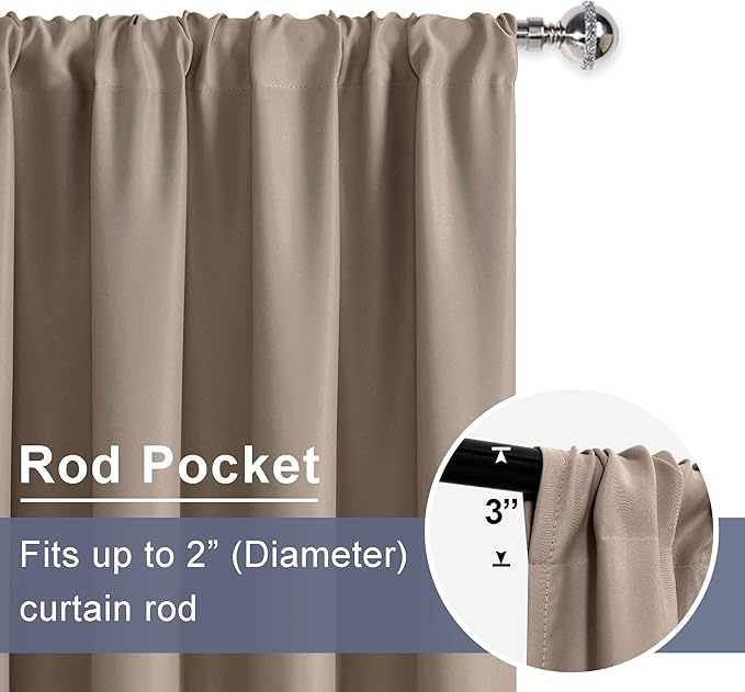 JIUZHEN Blackout Curtains for Bedroom (Set of 2)