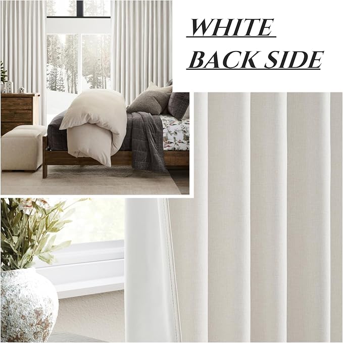 Birch Lush Decor Curtains for 104-106 Inch Windows 2 Panel Sets, 104 Inch Tall
