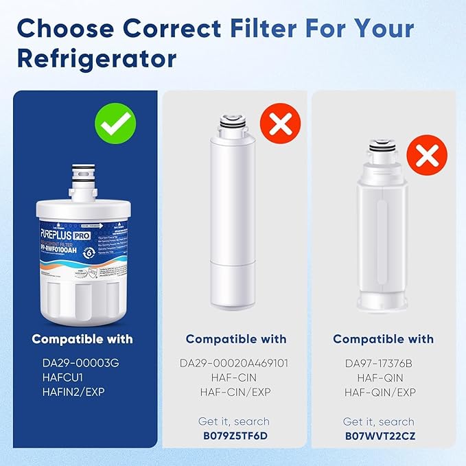 PUREPLUS PRO NSF/ANSI 53&42 Certified Refrigerator Water Filter Replaceme...