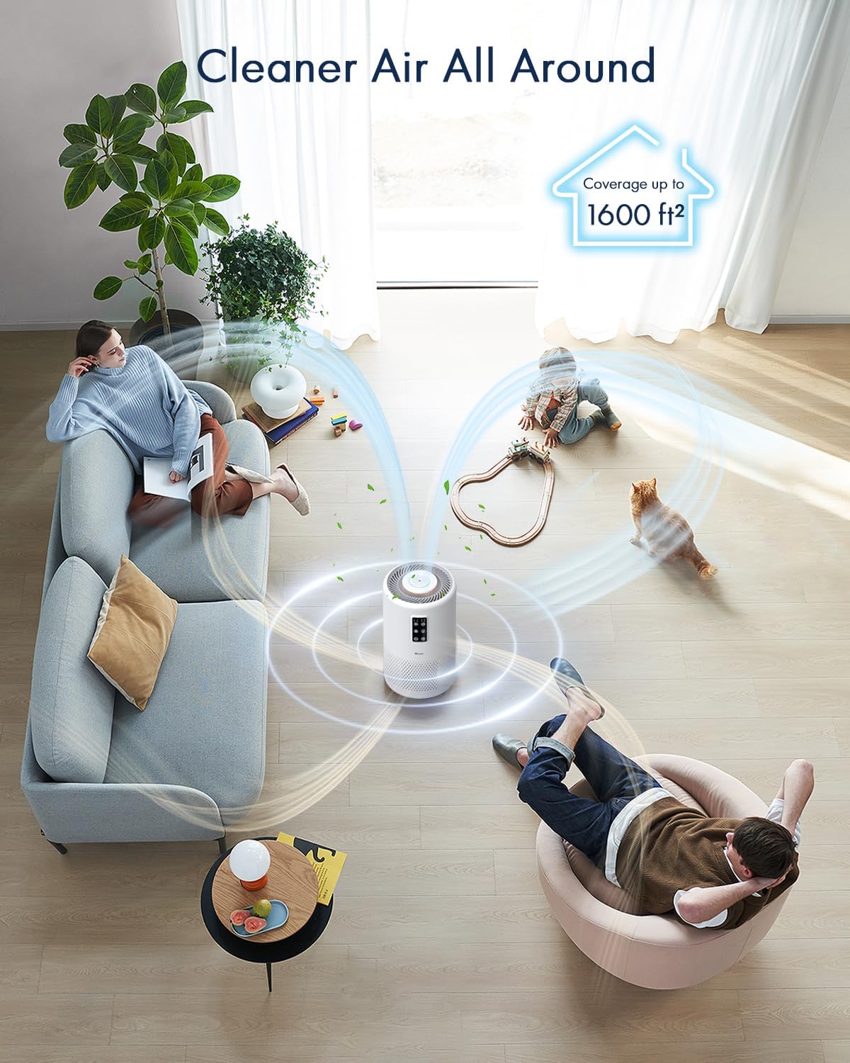 VEWIOR Air Purifiers for Bedroom Home Large Room Up to 1600ft²