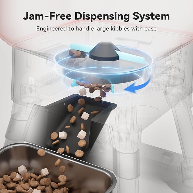 Automatic Dog Feeder for Large Dogs, 14L Capacity, Remote Feeding,