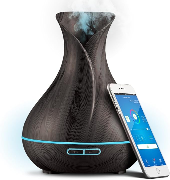 Smart WiFi Wireless Essential Oil Aromatherapy 400ml Ultrasonic Diffuser &