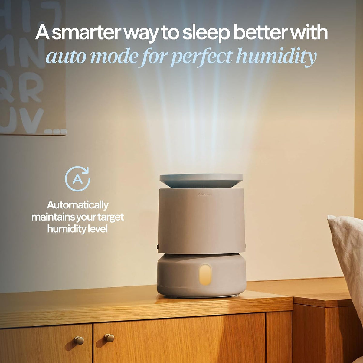 BLUEAIR 3.8L Top-Fill Humidifiers for Bedroom, 1 Gal, DreamWell H38i Beige