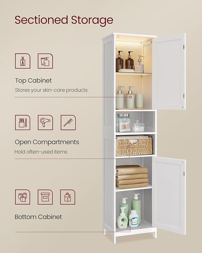 VASAGLE Tall Bathroom Cabinet