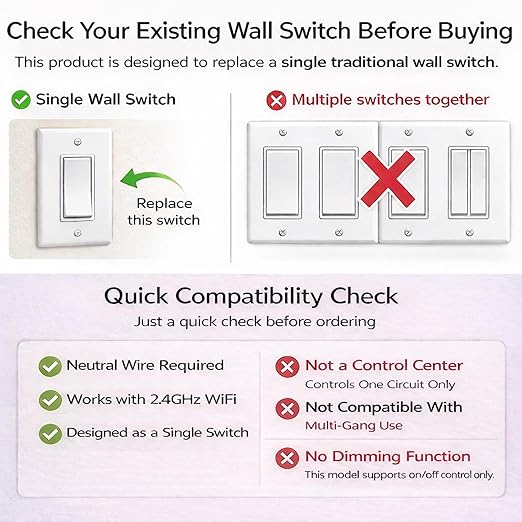 LANBON Smart Light Switch, 1/2/3 Gang, 3 Way