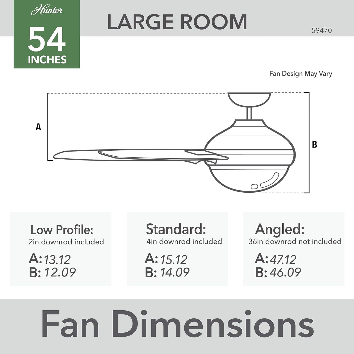 Hunter Havoc, Outdoor or Indoor, Ceiling Fan, Quiet, 54 inch, Fresh White