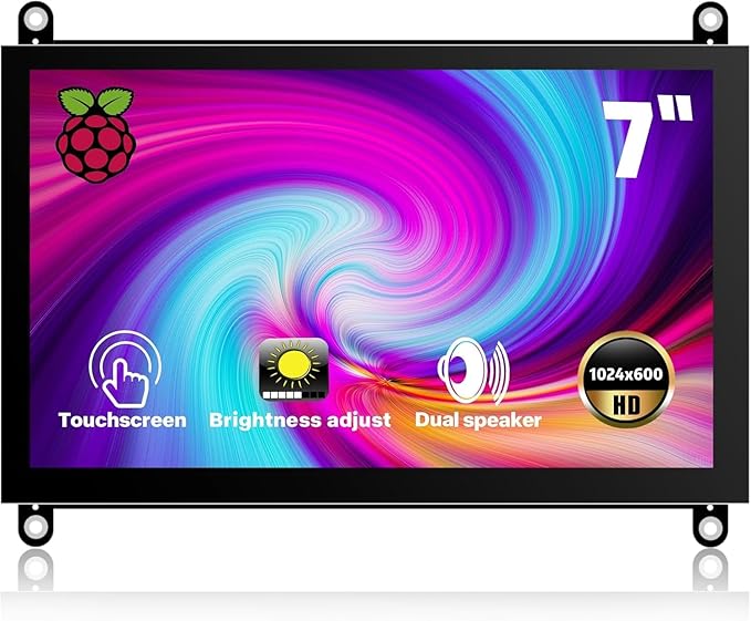 HAMTYSAN 7 Inch Raspberry Pi Screen Touchscreen Monitor 1024x600 Small HDMI