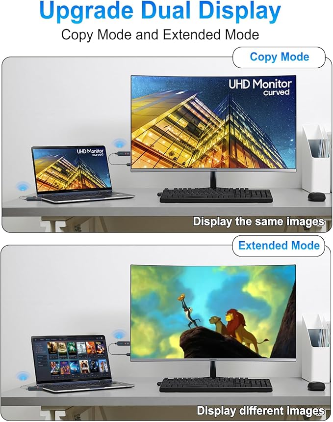 2026 Upgraded Wireless HDMI Transmitter and Receiver 328FT/100M, Plug & Play