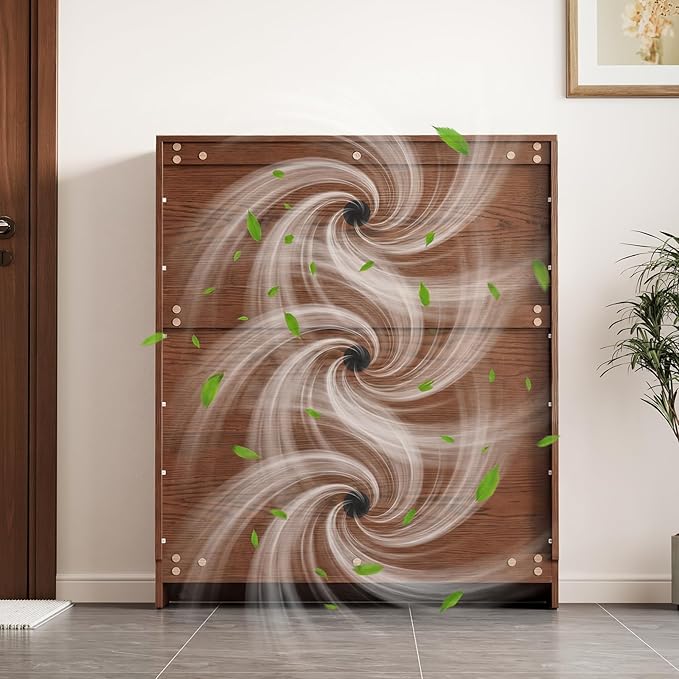 KungFuWood 31.4 W Soild Wood Shoe Storage Cabinet