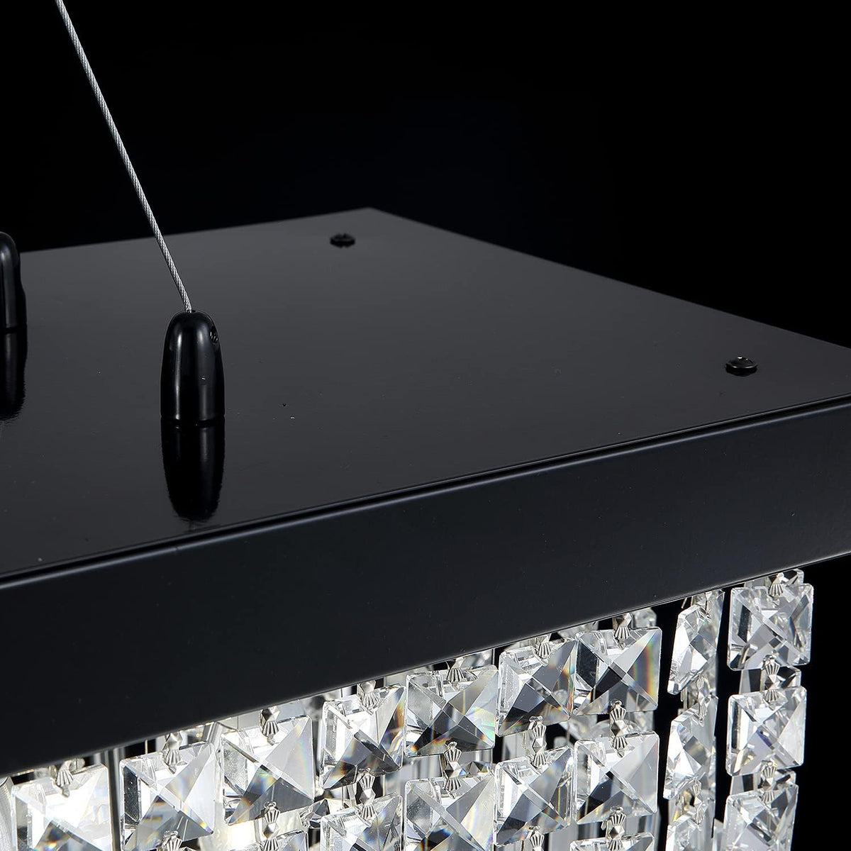 7PM Rectangle K9 Crystal Chandelier Modern Rectangular Pendant Lighting Fixtu...