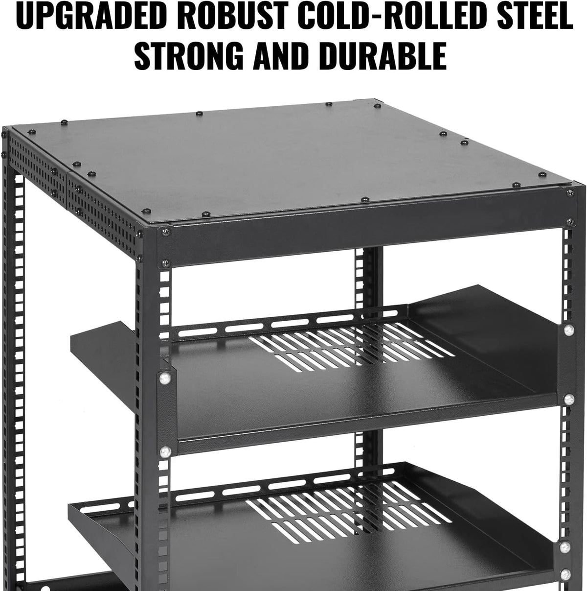 VEVOR 12U Open Frame Server Rack, 23-40 in Adjustable Depth, Free Standing or...