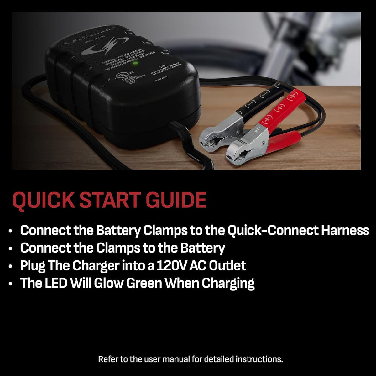 Schumacher Electric 0.8A Car Battery Charger & Maintainer, 12V – SC1299