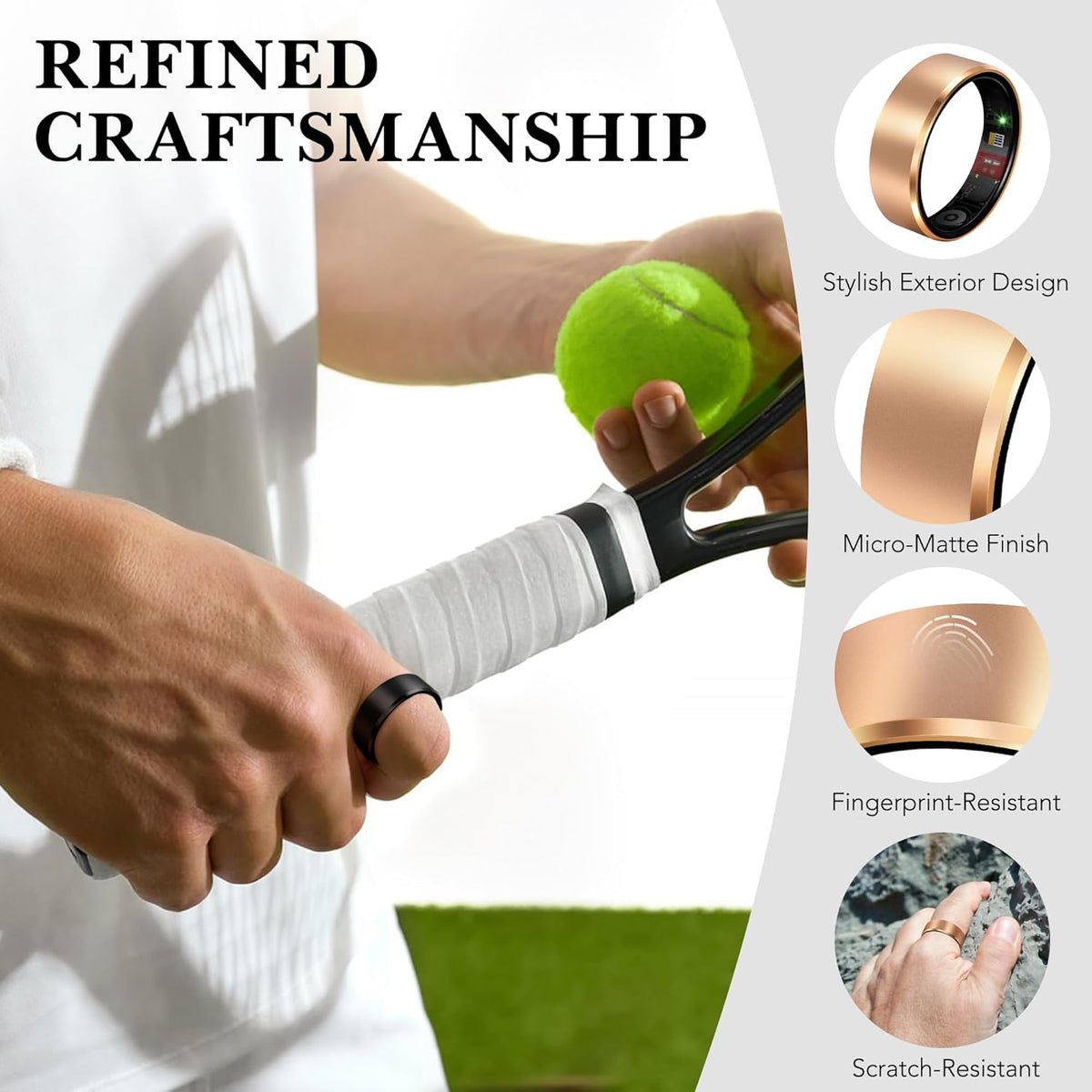 Smart Health Ring Fitness Tracker for Men Women, New RG 7
