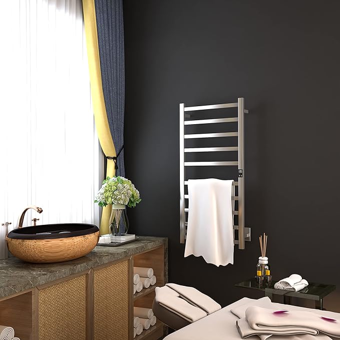 Smart Wireless Electric Towel Warmer | Blade Thin 10 Bar Design | Hardwired &...