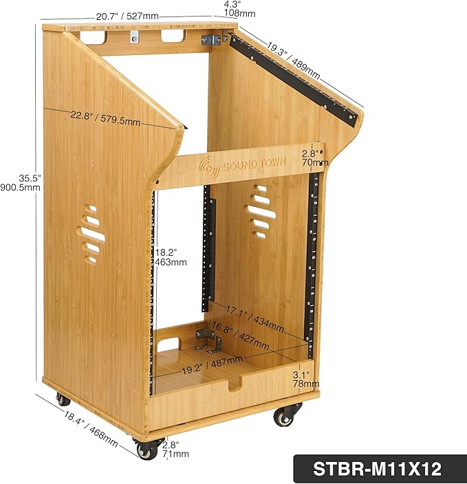 Sound Town DIY Solid Carbonized Bamboo Studio Rack